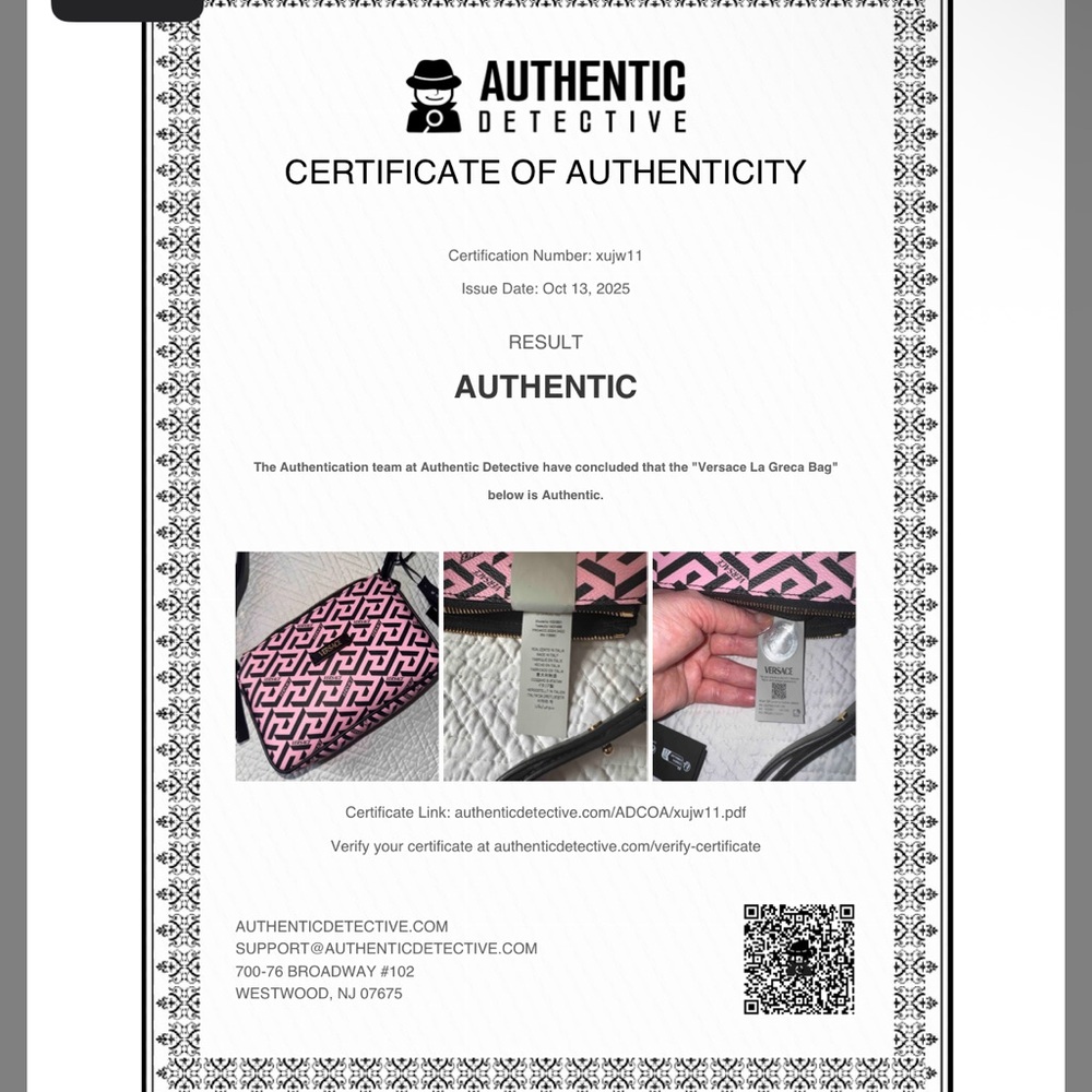 NWT Versace Pink and Black Shoulder Bag 2COA’s & dust bag, Sales tags Full set ! - Picture 16 of 16